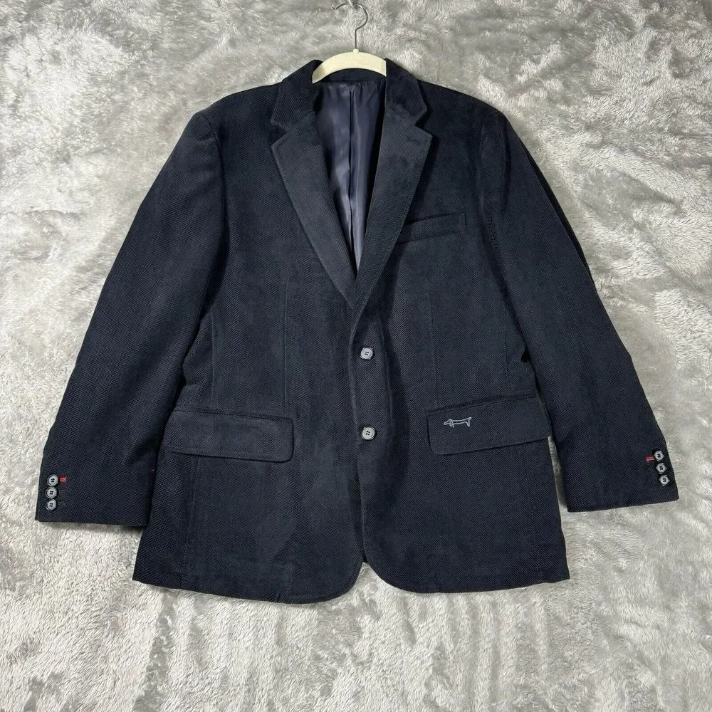 Louis Castel Suit Jacket Mens 100cm Navy Blue‎ 40 Blazer Lux